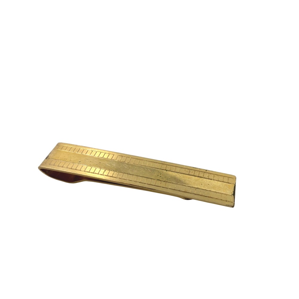 Swank Tie Clip Men OS Gold Good 1/20 12K Gold Filled Vintage Rectangle Slide